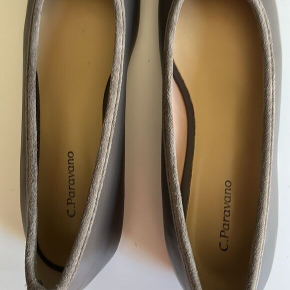 C.Paravano Women's Pump Square Toe Low Block Heels, Grey, Size 39/8 -8.5 NWOT - Picture 6 of 10